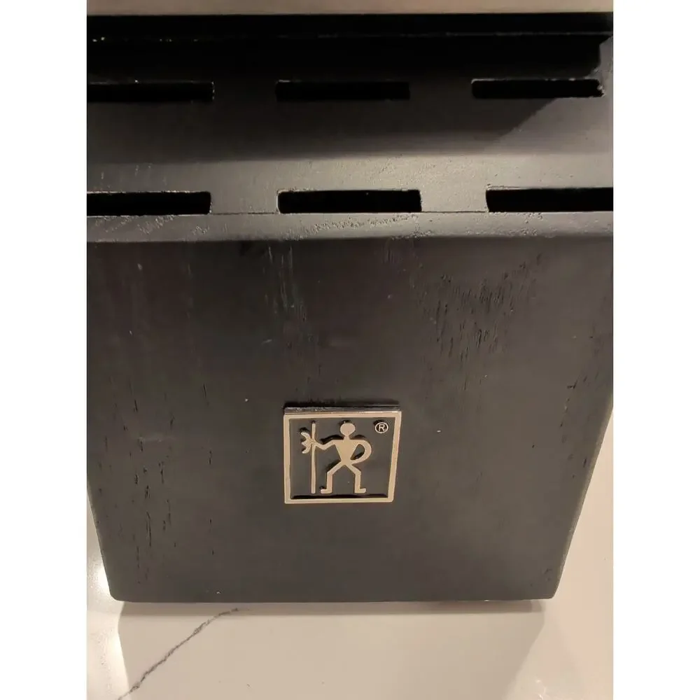 Zwilling J.A. Henckels Self-Sharpening 12 Slot Wood Knife Block | Black & Silver
